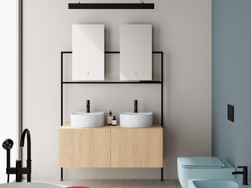 PICTURE - Double vanity unit with mirror by Scarabeo Ceramiche - view 2